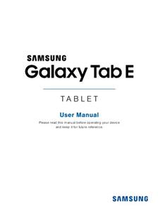 Samsung Galaxy Tab E manual. Tablet Instructions.